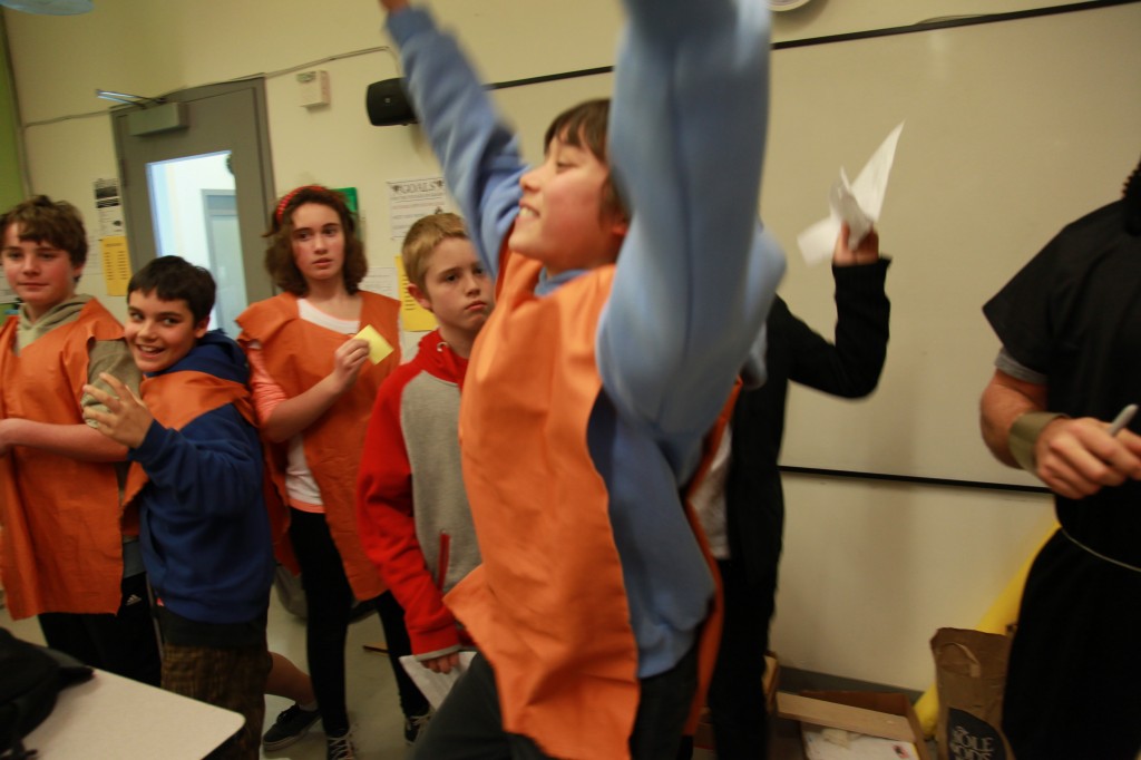 A student playing one of Seekers Unlimited's Edu-larps