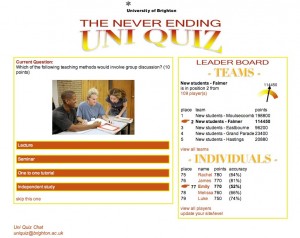 The Never Ending Uni Quiz, University of Brighton